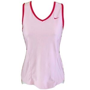 Nike Fit Dry stretchy pink v neck tank top large